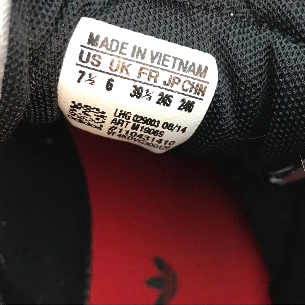 Black And Grey Adidas High Top With Hint Of Red - image 5